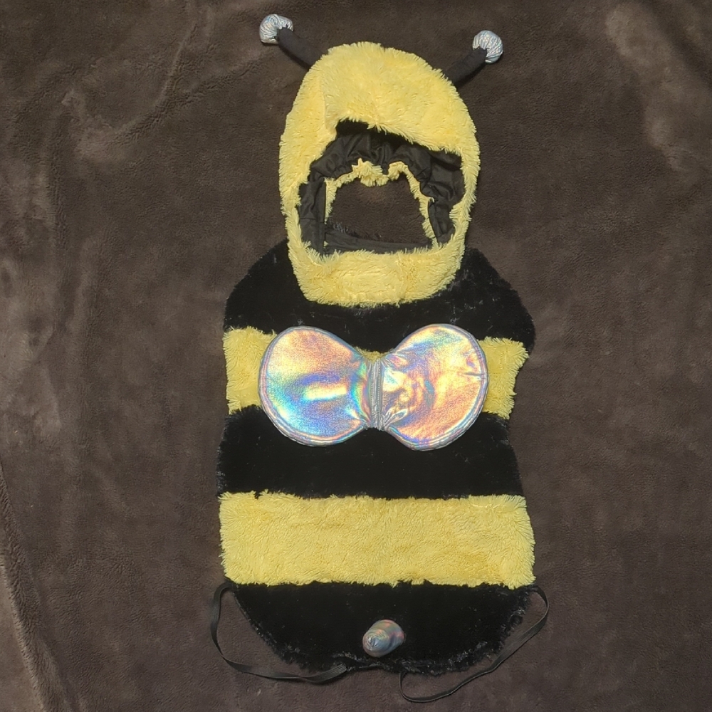 Dog Plush Bee Costume with Iridescent Wings